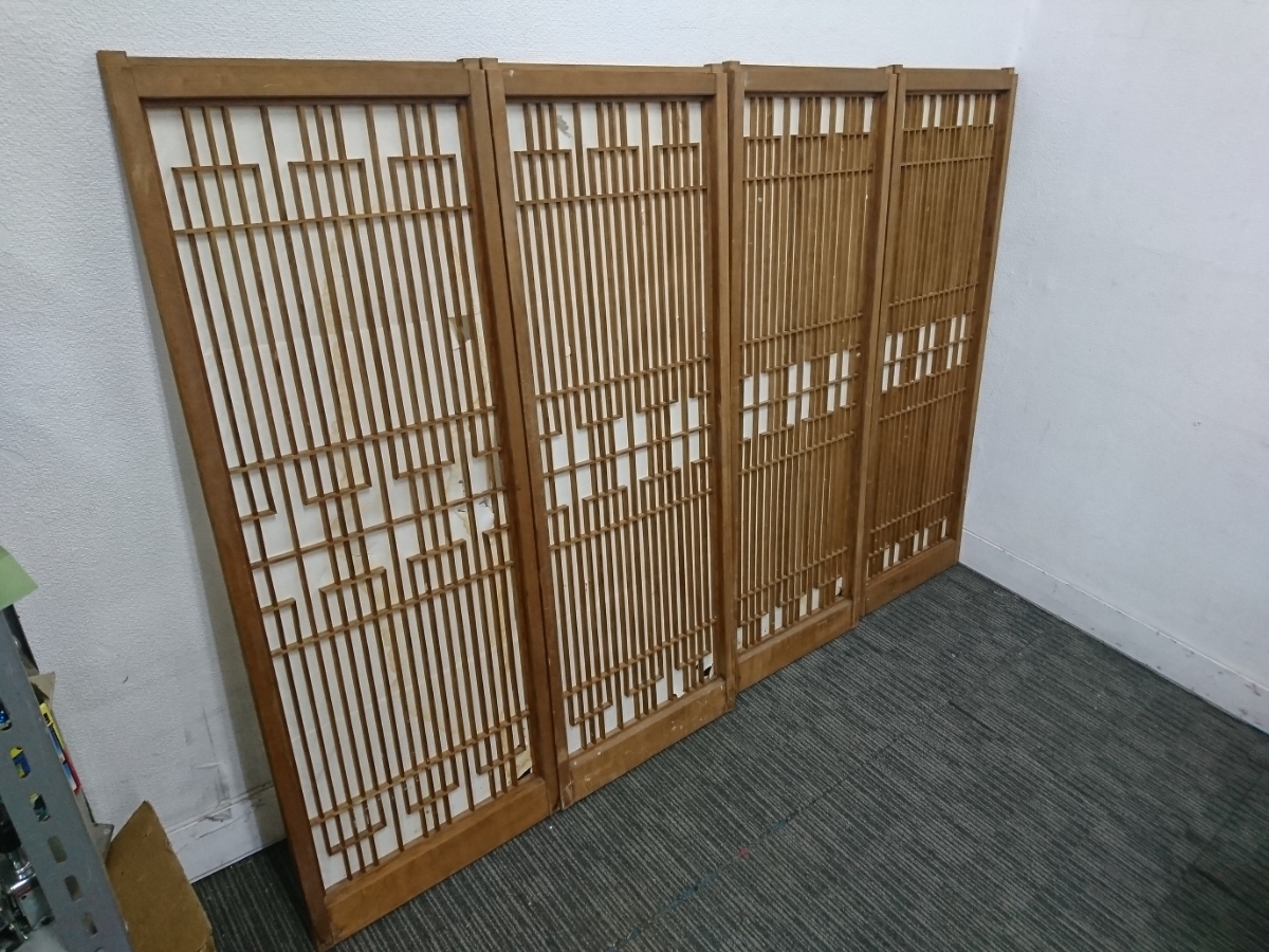 【大人気，送料無料】 障子 建具 4枚組 レトロ 襖 縦幅123㎝&times;横幅44㎝ 引き戸 木製 格安 スタート(建具)｜売買されたオークション情報、yahooの商品情報をアーカイブ公開 - オークファン 建具