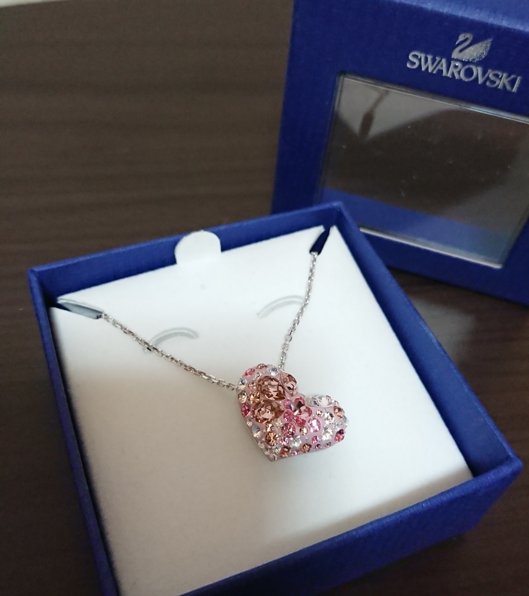 スワロフスキー ネックレス ハート ピンク SWAROVSKI 正規品 ONE 極美 