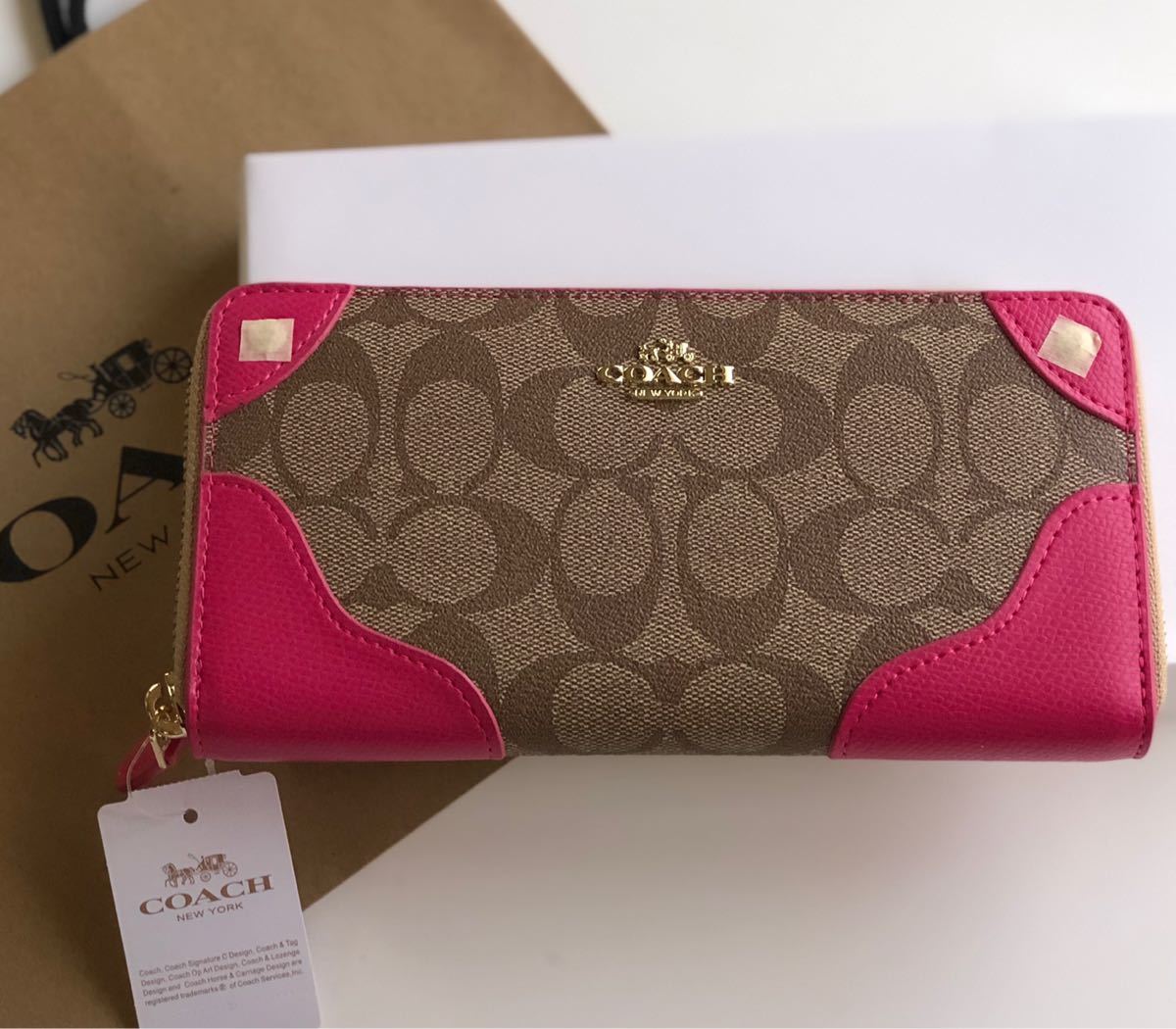 COACH シグネチャー長財布 ピンク コーチ長財布 女性用長財布 新品未 