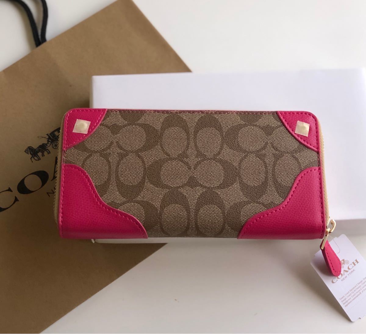COACH シグネチャー長財布 ピンク コーチ長財布 女性用長財布 新品未 
