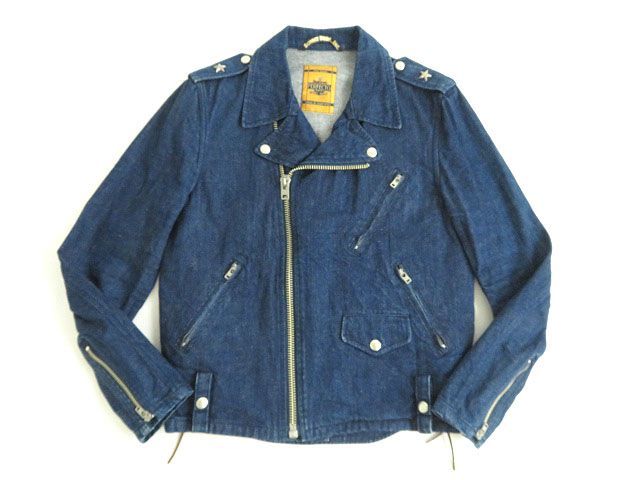 良品▲正規品 日本製 ショット BC09SS166YS ワンスター 星スタッズ デニム ダブル ライダースジャケット／ブルゾン インディゴ 36