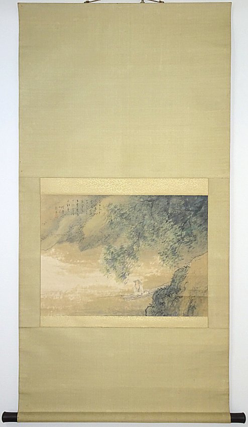 美品 掛け軸 太田煌人作 孔雀図 共箱 真筆保証付き 掛け軸】 松林桂月 「孤陰独釣図」 真筆保証 共箱 金襴表装 文化勲章