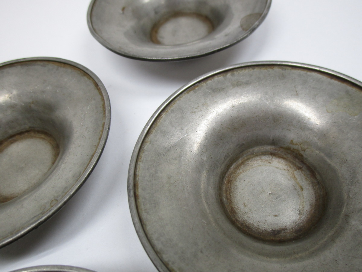 煎茶道具 茶托 唐物 五客・梅花型 金属工芸 茶器 五客 中国古玩