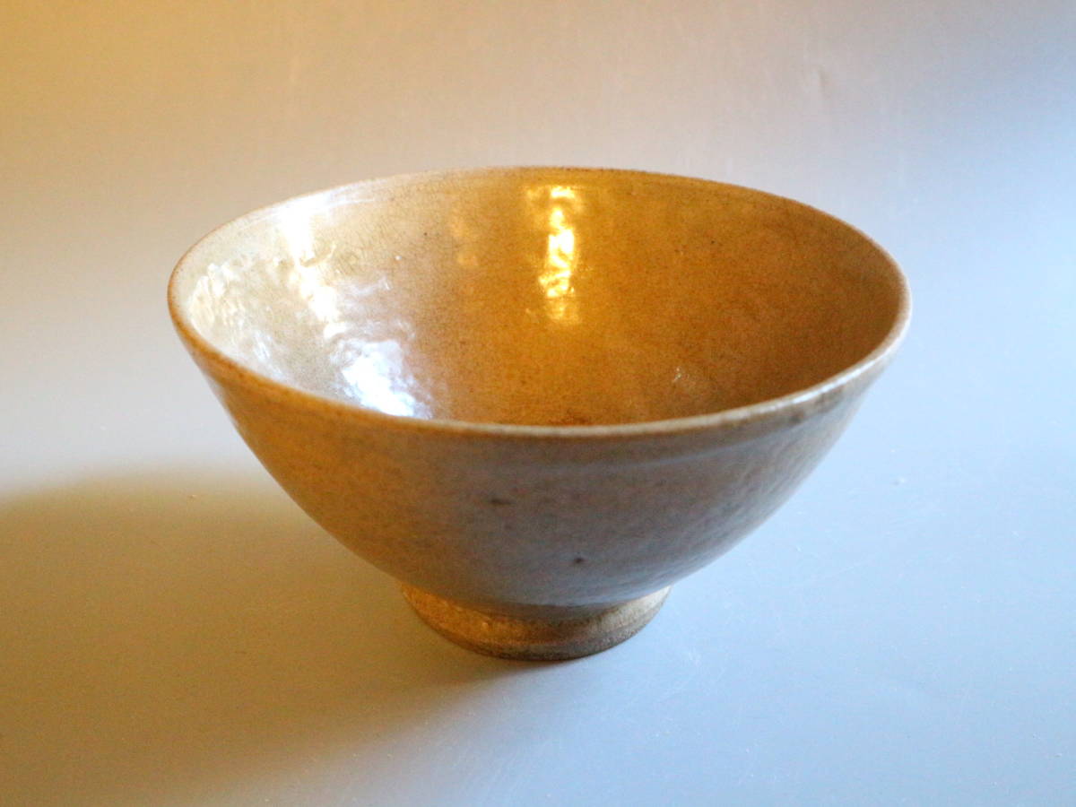 李朝 茶道具 井戸茶碗 時代 80本立 高麗茶碗 梅花皮 共箱付 金