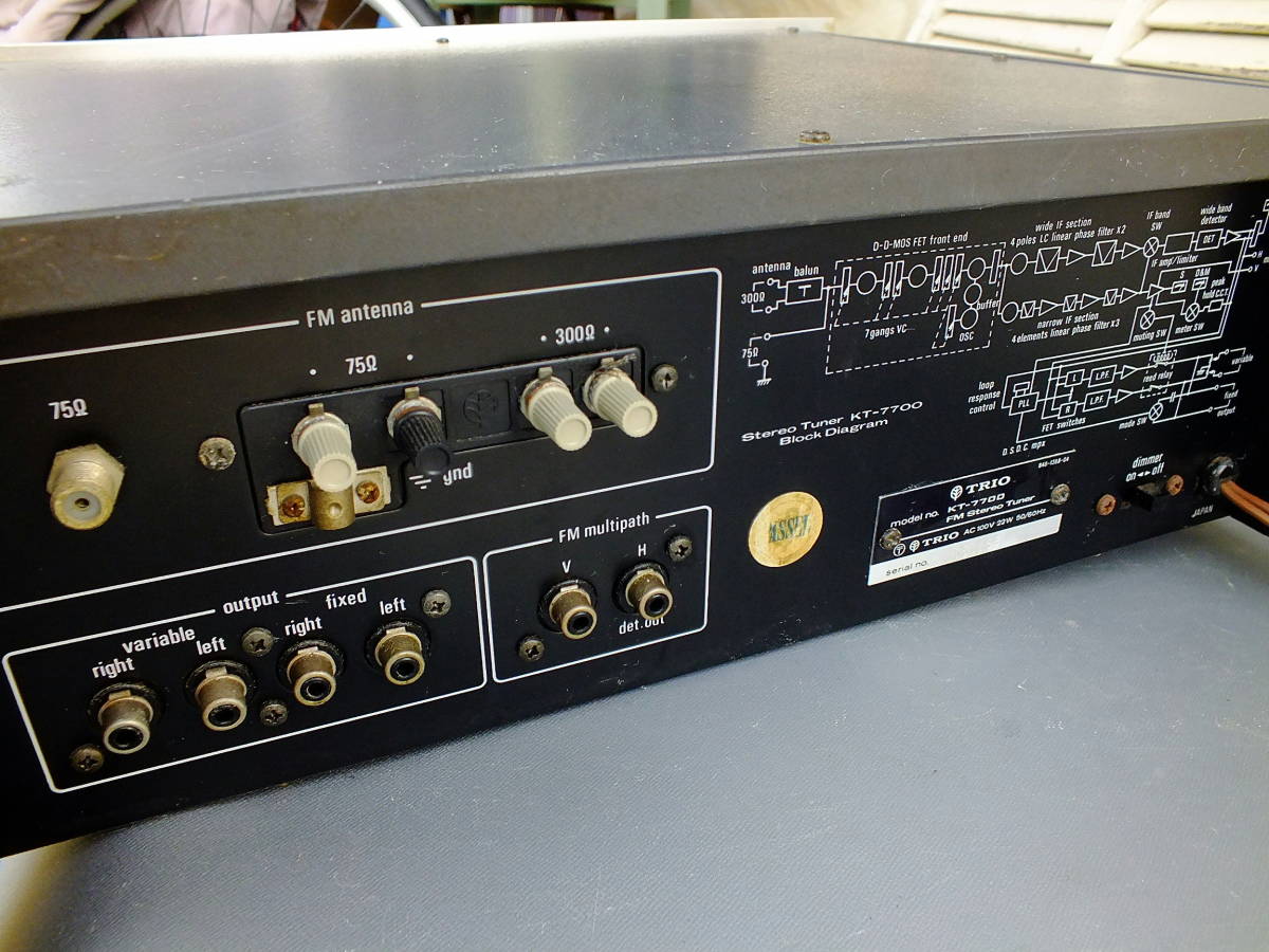 取説付 77' TRIO/トリオ FMチューナー(KT-7700) FM局受信確認機 1000