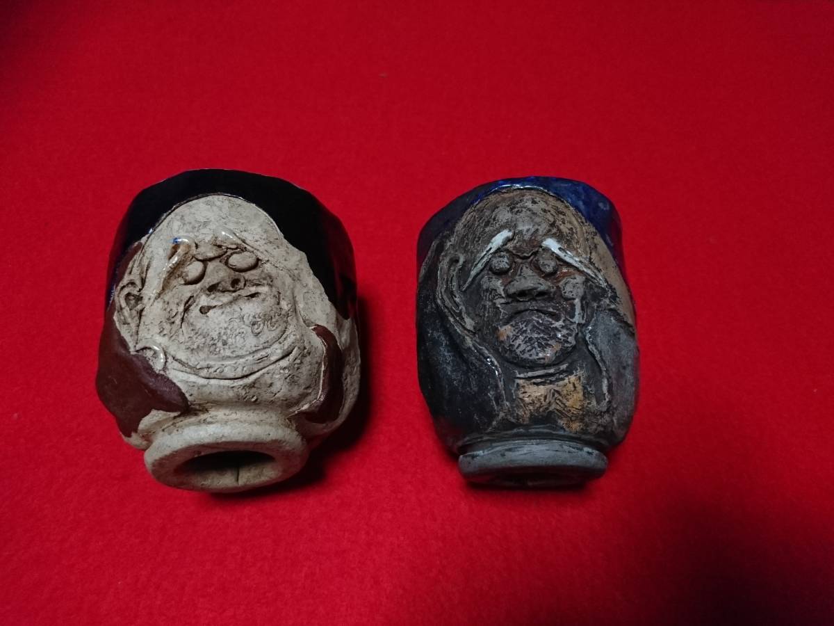 楽山焼 水月焼 ☆極上密細工品水月焼(好川恒方) 天神蟹彫夫婦湯呑伊与 