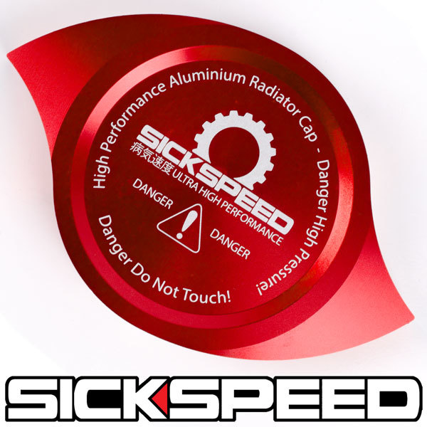 SICKSPEED ラジエーターキャップ カバー レッド USDM JDM シックスピード 汎用 エンジンルーム ドレスアップ 赤