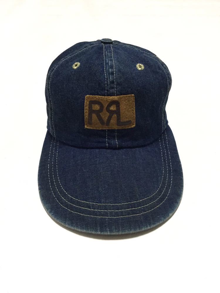 希少】USA製 90s RRL 初期 ダブルアールエル レザーパッチ インディゴ 