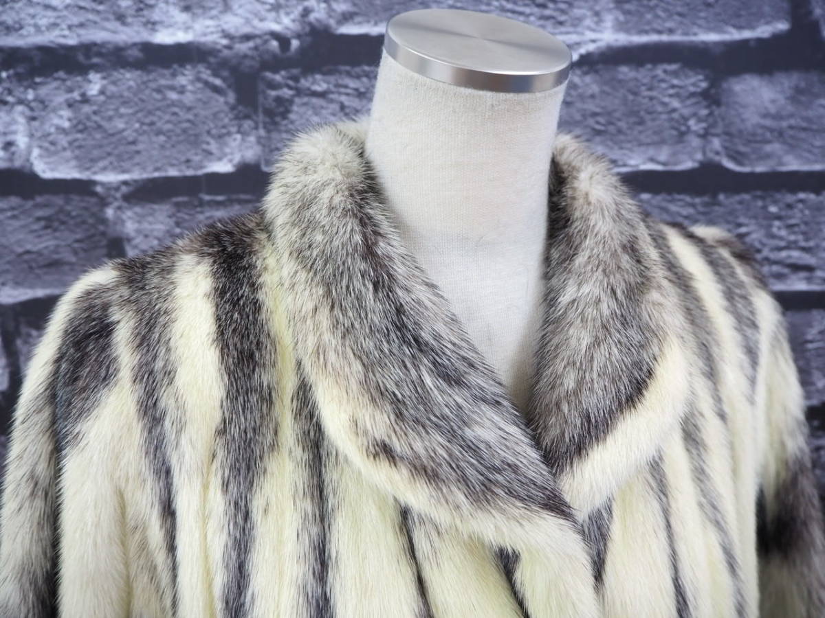 美品 総丈113㎝ サガミンク ブラックミンク コート XL ロング AA190