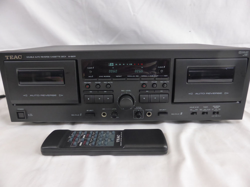 動作確認済】ダブルカセットデッキ TEAC W-890R ブラック 黒 W-1200