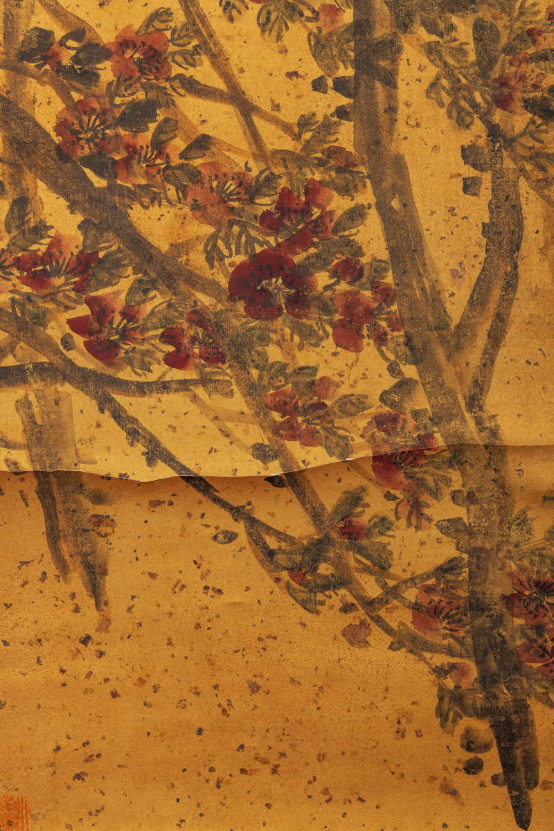 紙本 呉昌碩 菊花図 中国歴代名家作品精選 －中国近代書画の世界
