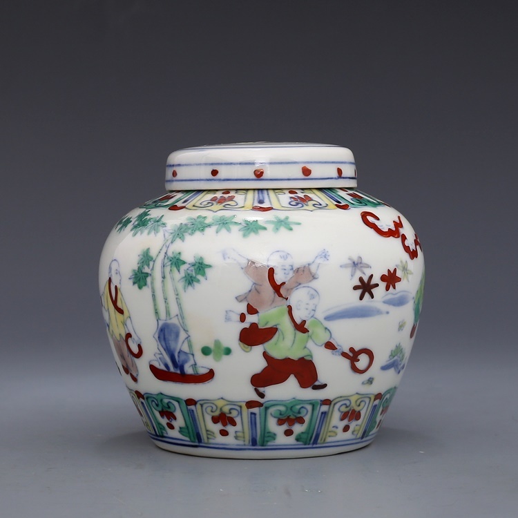 得価，豊富な 骨董品 陶芸 成化青花斗彩嬰戲図 天字罐 H/8.50 4.5 10CM 180g(明)｜売買されたオークション情報、yahooの商品情報をアーカイブ公開 - オークファン 明