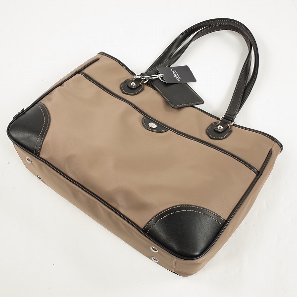 新品★NEW YORKER ニューヨーカー ビジネストートバッグ 肩掛け可能 ベージュ サブバッグ付き パスケース付き 正規店本物 ◆3090◆