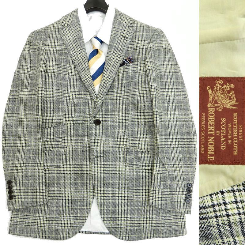Ede & Ravenscroft イード 定9.7万 日本製 英国生地 ROBERT NOBLE ロイヤルワラント シルクリネン テーラードジャケット A5▲100▼y0806_32