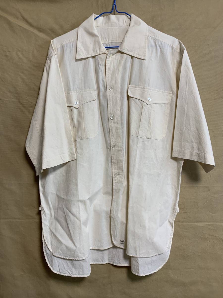日本軍 日本陸軍 将校用シャツ 開襟シャツ レプリカ 中古品 中田商店製