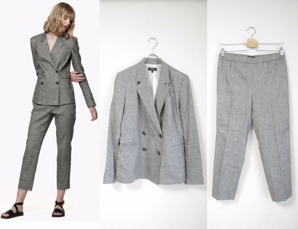 CLASSY.掲載 18ss Theory セオリー Sharkskin Crunch リネン ダブル 