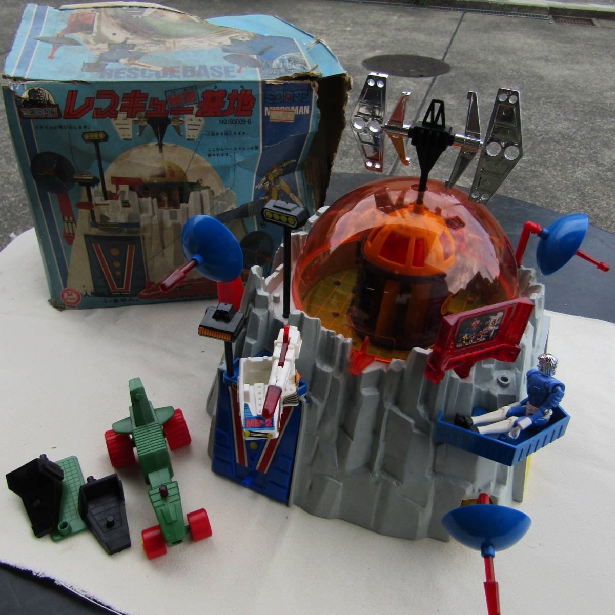 TS ミクロマン レスキュー秘密基地 箱アリ ジャンク 状態悪 TAKARA 