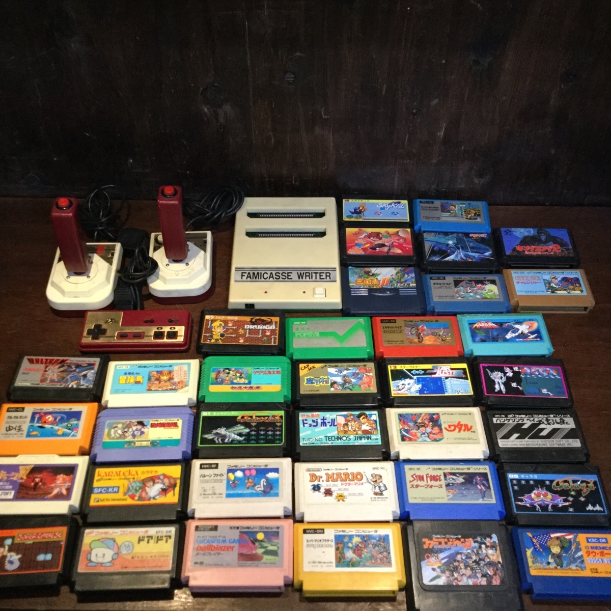 ファミコン 周辺機器 カセット 36本 まとめ売り FAMICASSE WRITER JOYSTICK ファミカセライター ジョイスティック くにお君 マリオ 魔界村