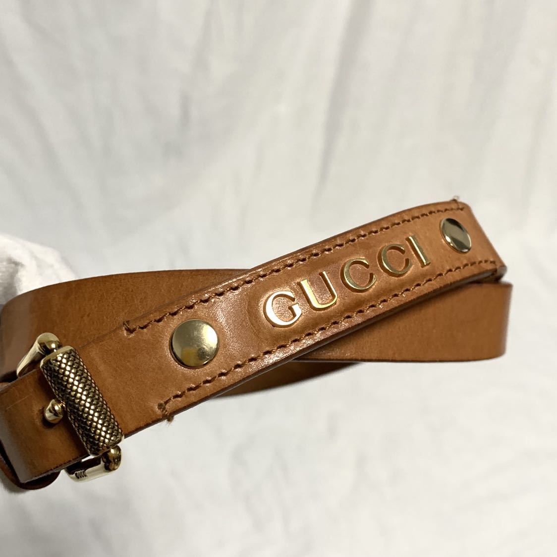 GUCCI グッチ ロゴ金具 レザー 細 ベルト 257320 超激得，定番人気