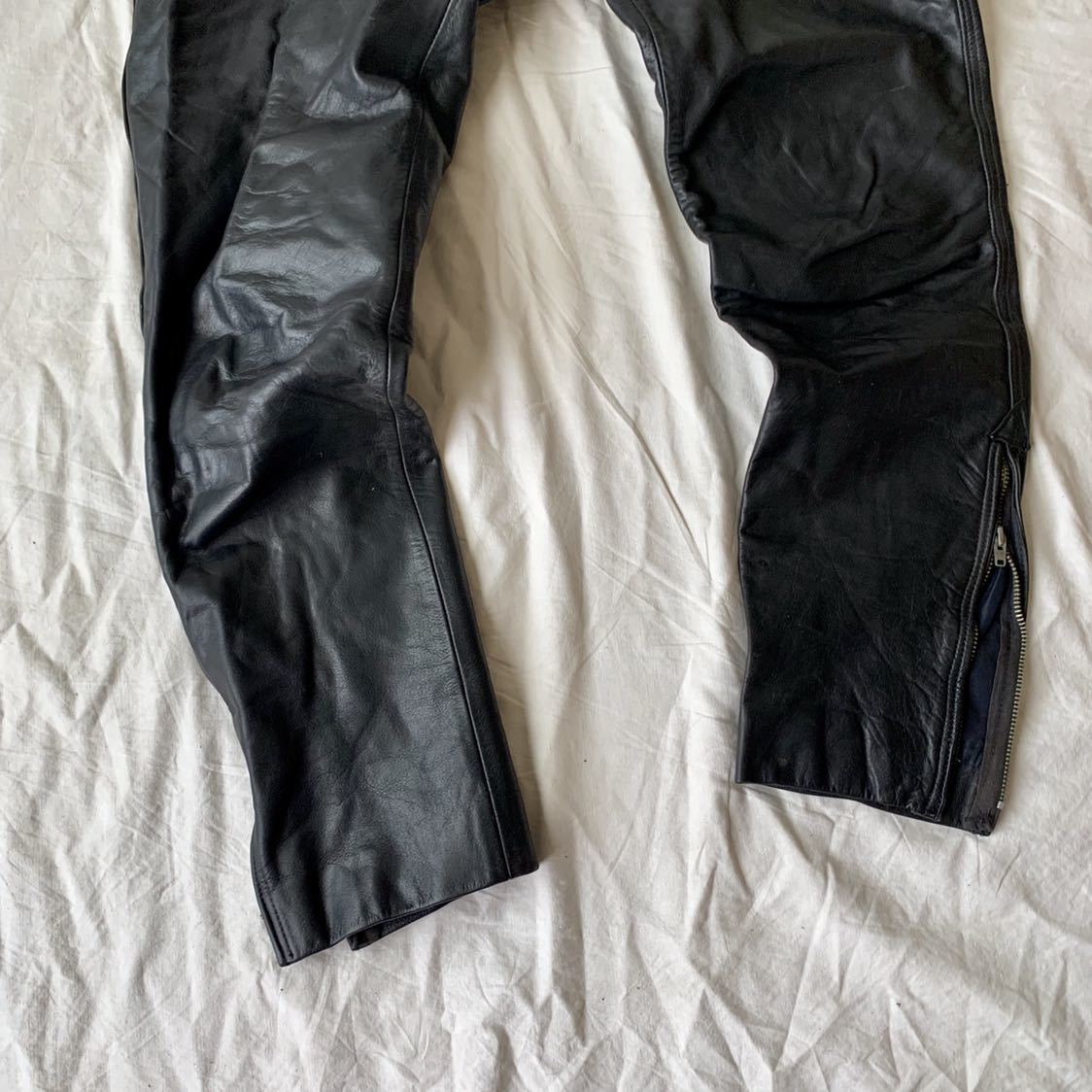 70s Lewis Leather ルイスレザー レザーパンツ フレア ヴィンテージ ブラウン (38) 大きいサイズ 中古 古着 G6632