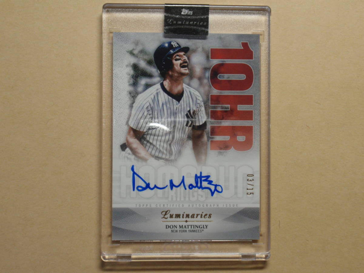 格安，人気セール 19Topps luminaries HOMERUN KINGS Yankees DON MATTINGLY 直筆サインカード 03/15(Topps)｜売買されたオークション情報、yahooの商品情報をアーカイブ公開 - オークファン シングルカード