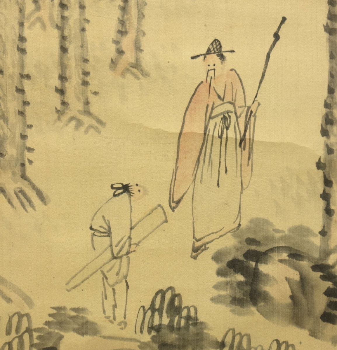 真作】喜聞◇『田能村直入 松林山水図』1幅 古筆 古文書 古書 日本画