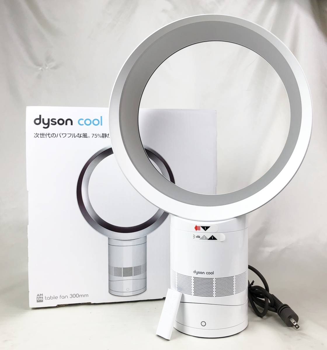 ☆)美品 ダイソン AM06DC30WS テーブルファン 300mm ホワイト/シルバー