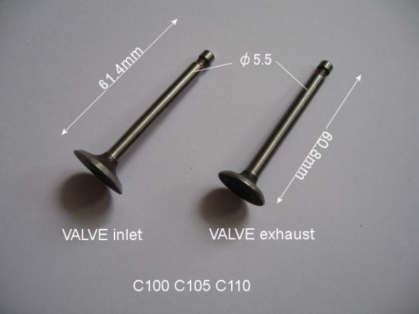「C100 C105 C110 C115　バルブ（吸入・排出）2本セット　純正部品」