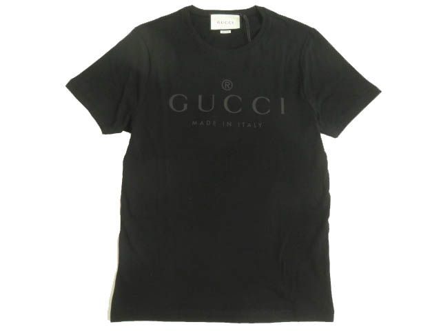 未使用品▽GUCCI グッチ 441685 ロゴ入り 半袖 Tシャツ ブラック S 