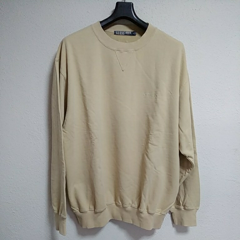 新品GUESSゲス旧タグ/ロゴ刺繍スエットトレーナー希少90年代ビンテージ 