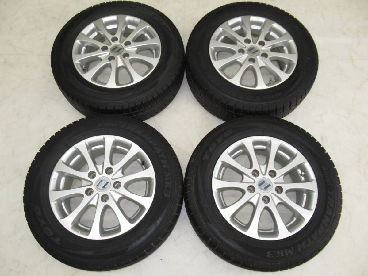 メーカー不明ツイン5本スポーク 6.5J-15 off+48 pcd114.3/5H 195/65R15 スタッドレス付き4本 アルテッツァ,マークⅡ,ブレビス,ヴェロッサ他