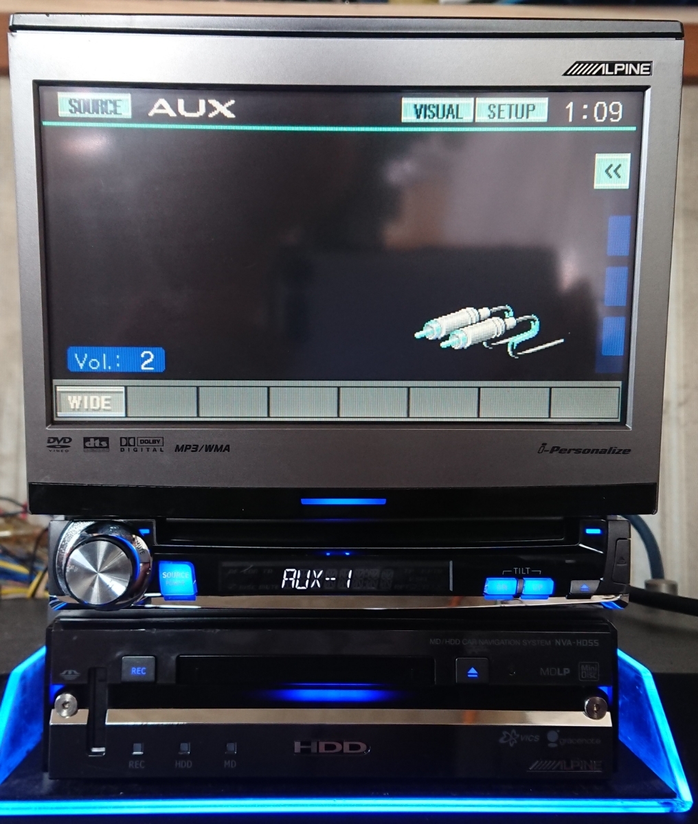 アルパイン IVA-D310J CD DVD MD AUX NVA-HD55 HDDナビ CD録音 HDD 高
