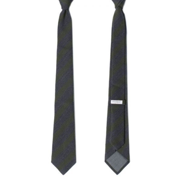 ネクタイ ストライプ | カーキ Brunello メンズ シルク Cucinelli 中古