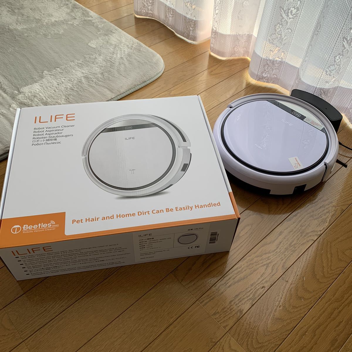 ロボット掃除機 「ILIFE アイライフ V3s Pro ロボット掃除機 ペットの毛に効果 強力吸引 落下防止と衝突防止 静音 自動充電 (ホワイト)」