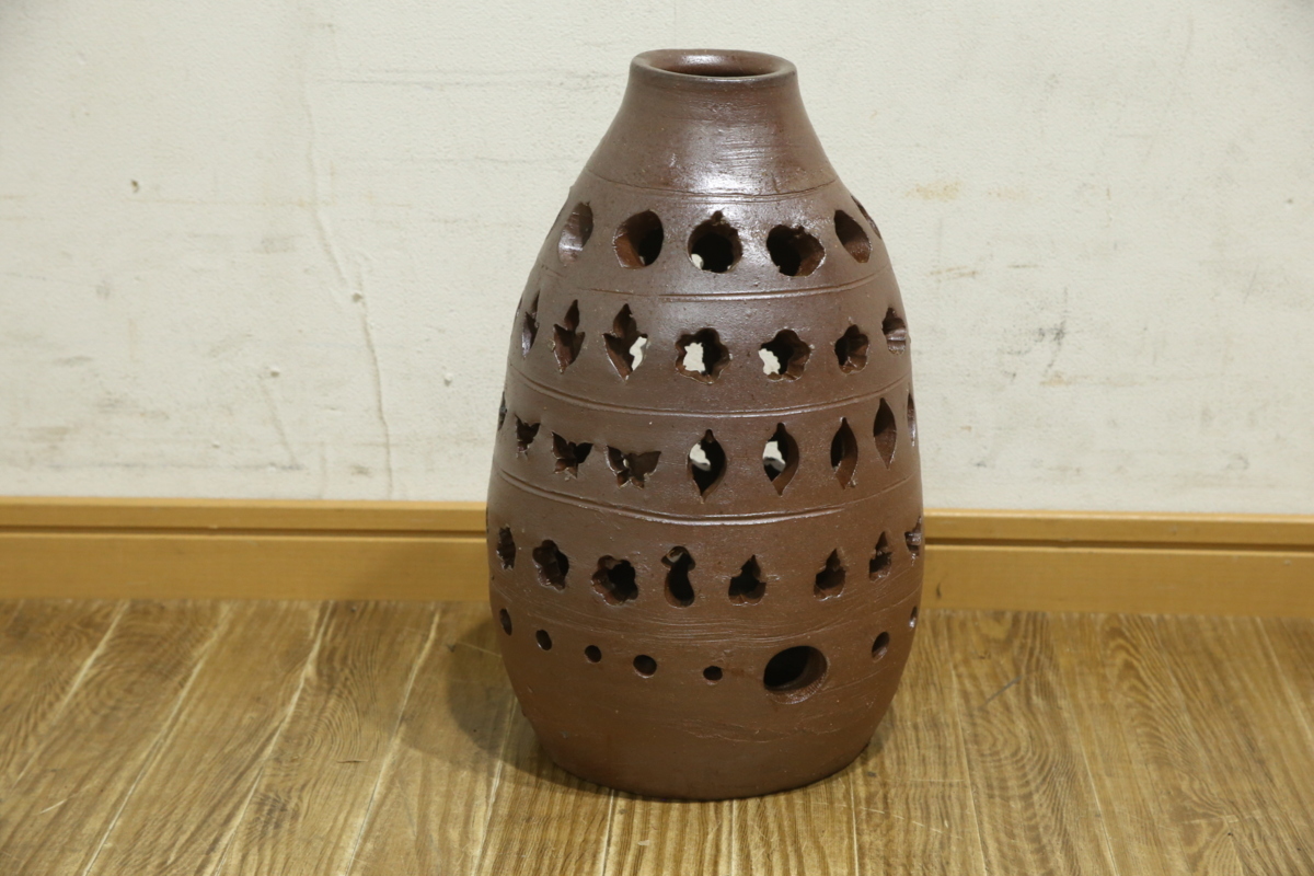 ▼ 榊原貢 備前焼 ライト 照明 置き型 岡山 発 (A-2507j2)_3