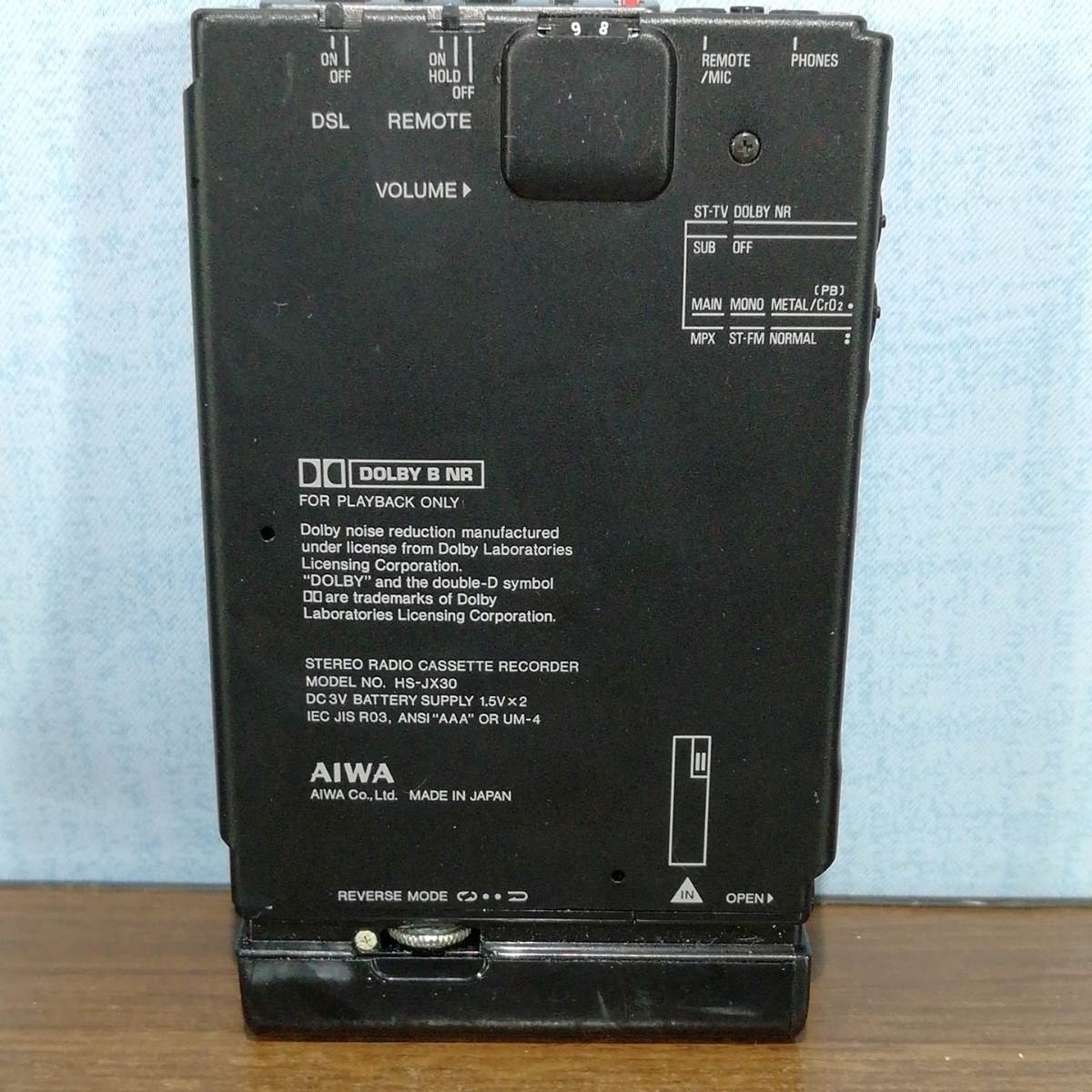 ジャンク品☆AIWA⁄アイワHS-JX30ステレオラジオカセット