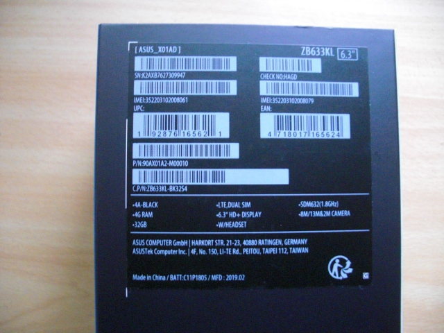 ☆新品ASUS エイスース Zenfone Max（M2） ZB633KL ミッドナイト