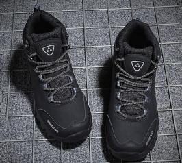 B0787★ メンズ トレッキングシューズ ブラック 27.5cmハイカット ハイキングシューズ 防滑 耐磨耗 衝撃吸収 レディース 男女兼用_1