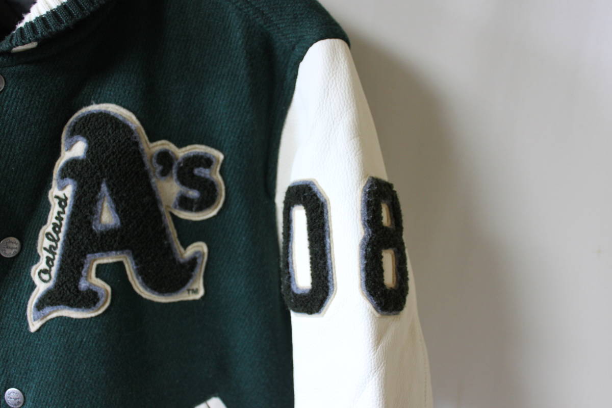 UNIQLO(ユニクロ)◇MLB アスレチックス 袖革 スタジャン M(Mサイズ