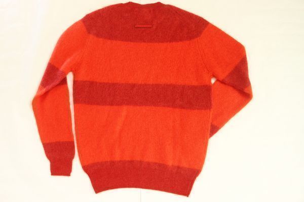 正規★PEARLYGATESパーリーゲイツ モヘア混 片畦ボーダー丸首ふんわりセーター5★L【053-6270107】レッド赤【本物保証】ツアーモデル★完売_3