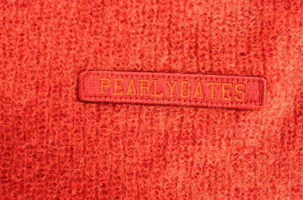 正規★PEARLYGATESパーリーゲイツ モヘア混 片畦ボーダー丸首ふんわりセーター5★L【053-6270107】レッド赤【本物保証】ツアーモデル★完売_7