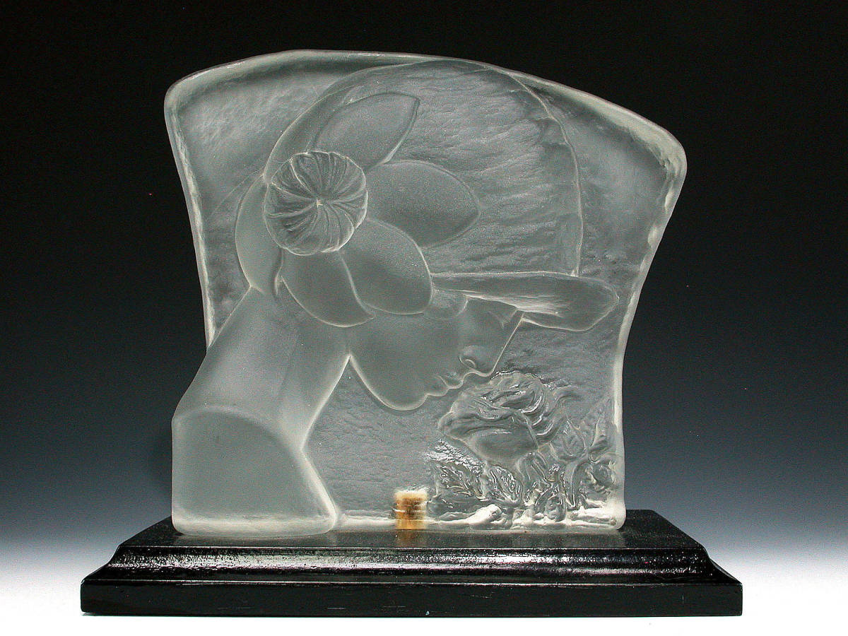 人気セール，限定SALE アールデコ フロースト硝子デコレディ置物(工芸ガラス)｜売買されたオークション情報、yahooの商品情報をアーカイブ公開 - オークファン 工芸ガラス