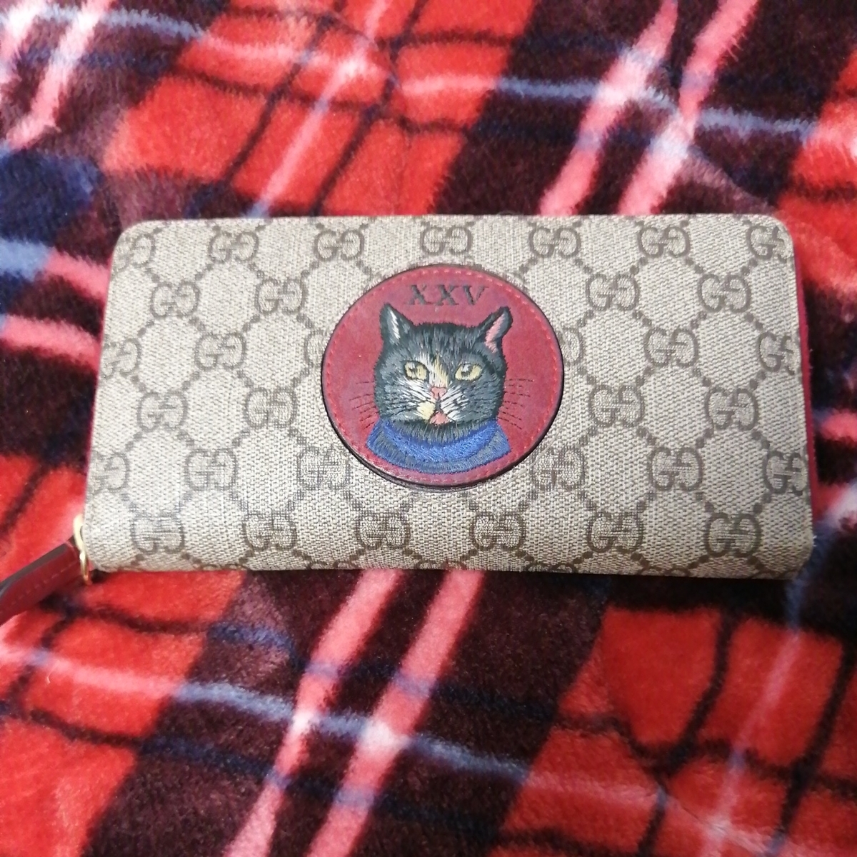 グッチ 【GUCCI】 ミスティックキャット GGスプリーム ジップ 