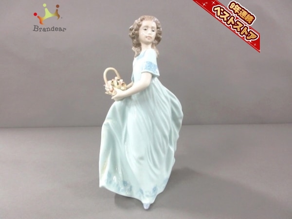 リヤドロ LLADRO 陶器 ライトブルー×アイボリー×マルチ 置物 小物