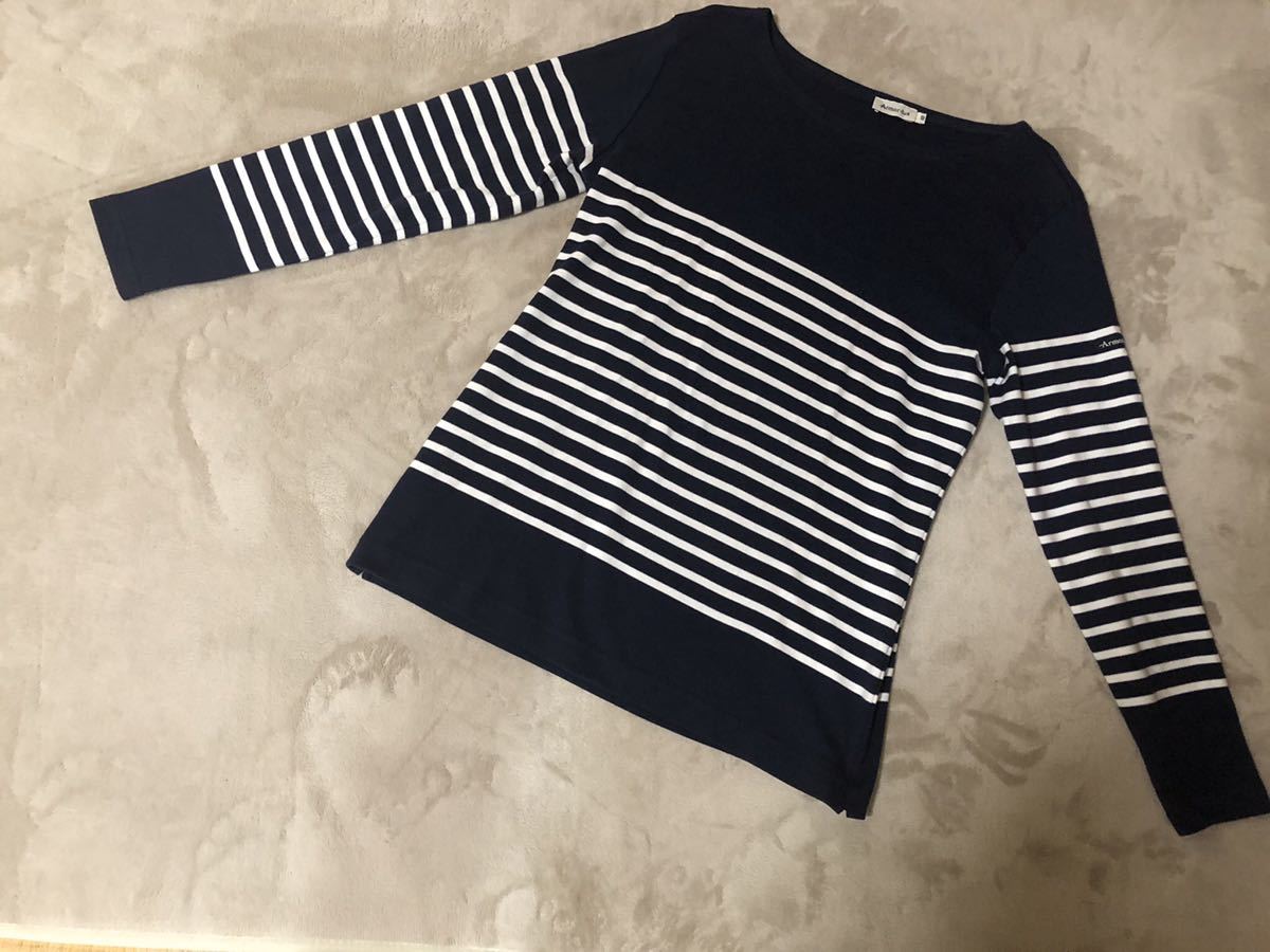 ディノス購入 Armor lux アルモーリュックス バスクシャツ ネイビー 