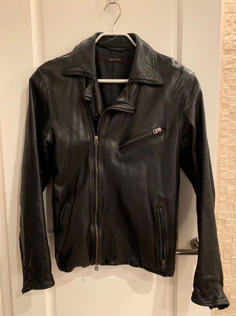 Sage de cret コードバン レザー シングル ライダース ジャケット 格安！体に馴染む柔らかシープスキン！sage DE cret サージュデクレ