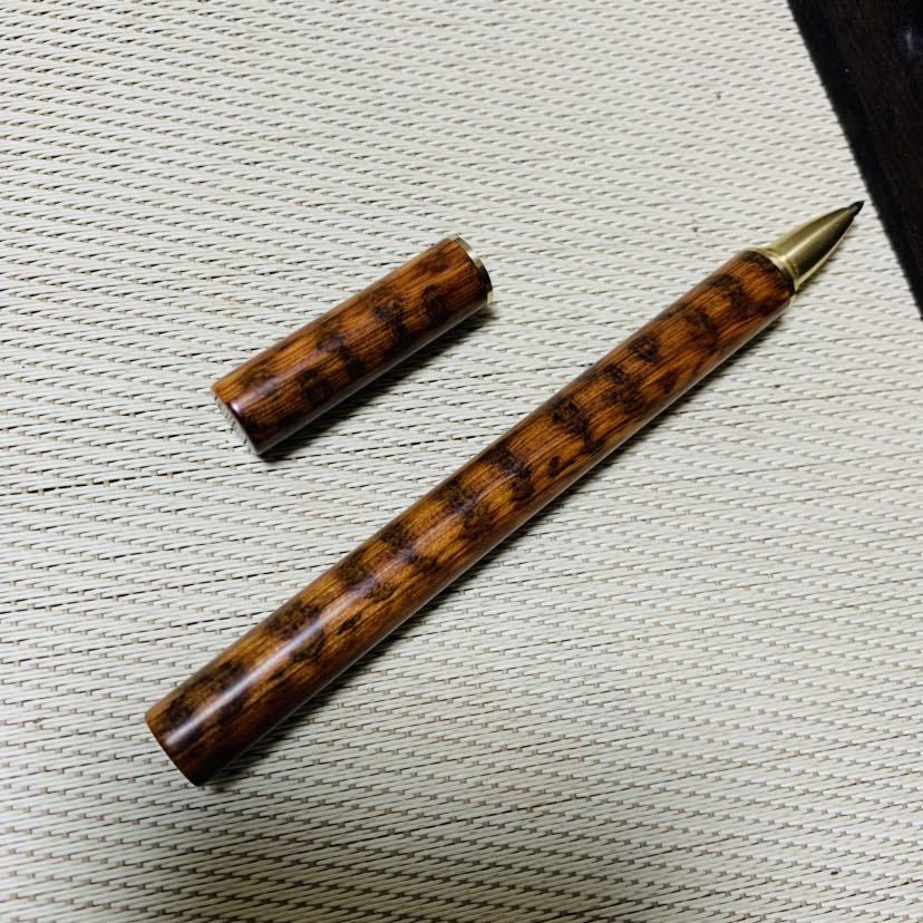 アカシア瘤 ハンドメイド 木軸ボールペン G2 天然木 シルバー アカシア