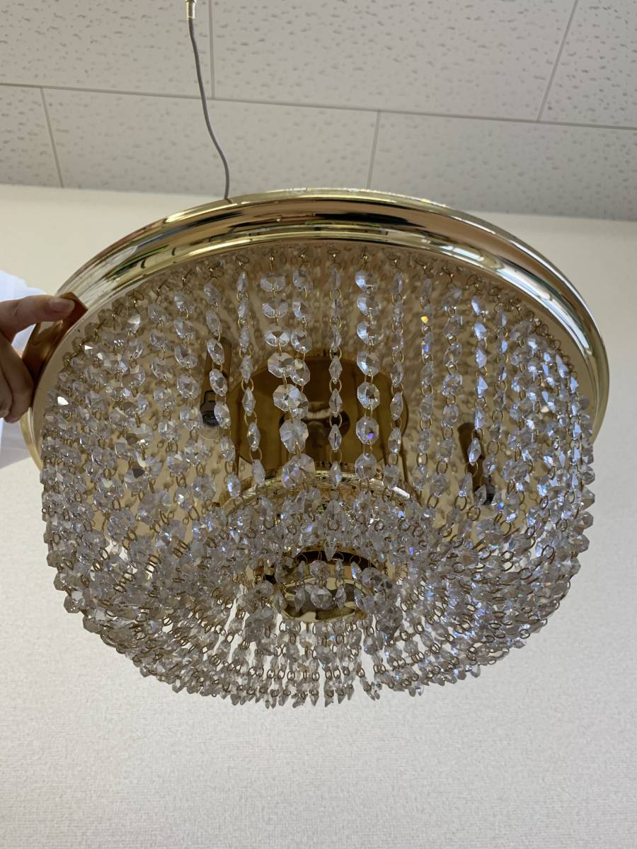 シャンデリア ゴールドキング 当時物 リンゴ 希少 再メッキ 45cm