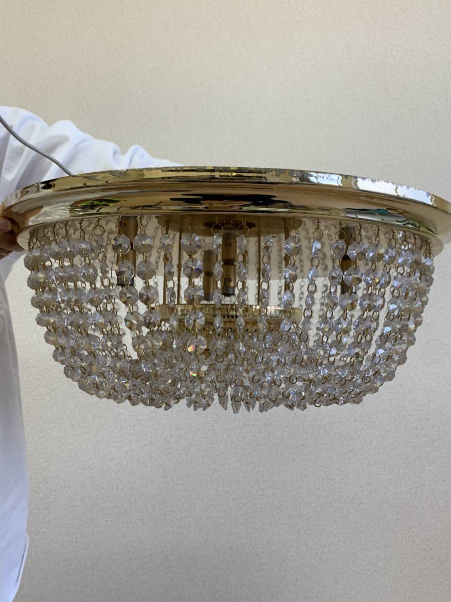 シャンデリア ゴールドキング 当時物 リンゴ 希少 再メッキ 45cm