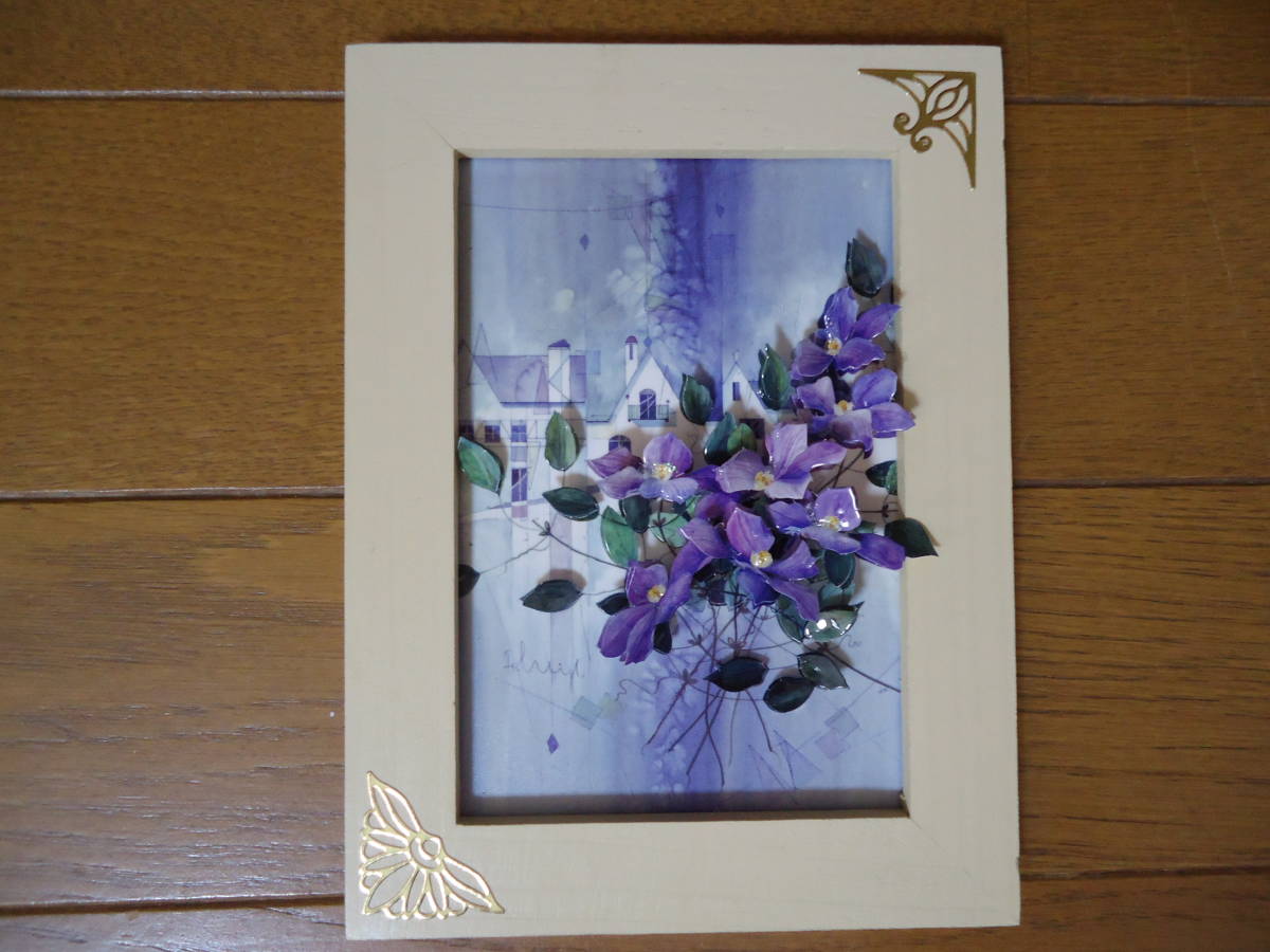 ♪作品整理♪シャドウボックス♪パープル♪フラワー♪完成品♪28_1
